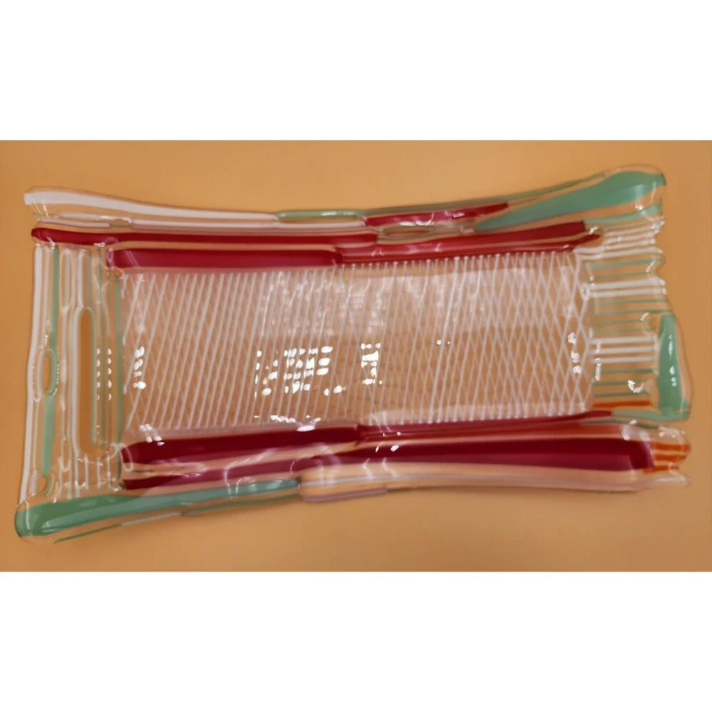 Beautiful David Jacobson Large 16” Fused Art Glass w/Reticello Center Platter